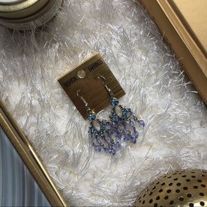 Silver, Blue, and Periwinkle Chandelier Earrings